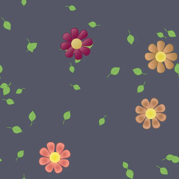 Foliage Flowers Bloom Wallpaper Vector Illustration — Stock Vector