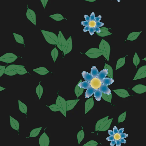 Fondo Botánico Floral Flores Vector Ilustración — Vector de stock