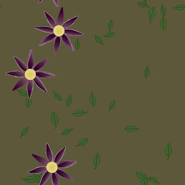 Flores Florecen Fondo Pantalla Vector Ilustración Hermoso Fondo Botánico — Archivo Imágenes Vectoriales