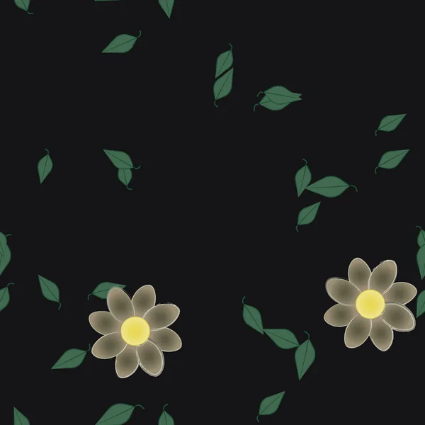 Yapraklar Çiçekler Duvar Kağıtları Vektör Illüstrasyonu — Stok Vektör