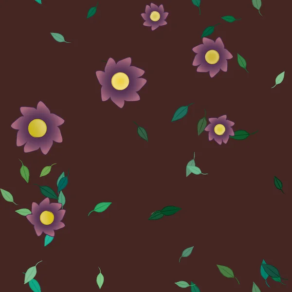 Flores Florecen Fondo Pantalla Vector Ilustración Hermoso Fondo Botánico — Vector de stock