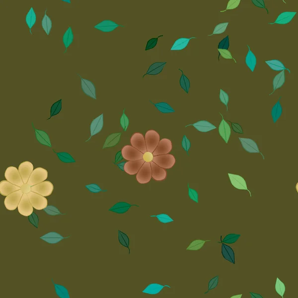 Flores Florecen Fondo Pantalla Vector Ilustración — Archivo Imágenes Vectoriales