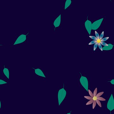 Çiçek yaprakları, çiçekler duvar kağıtları, vektör illüstrasyonları..