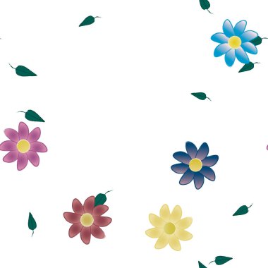 Çiçek yaprakları, çiçekler duvar kağıtları, vektör illüstrasyonları..