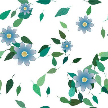 Çiçek yaprakları, çiçekler duvar kağıtları, vektör illüstrasyonları.