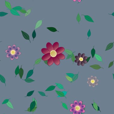 Çiçek yaprakları, çiçekler duvar kağıtları, vektör illüstrasyonları..