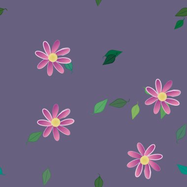 Botanik çiçekler arka plan, vektör illüstrasyonu