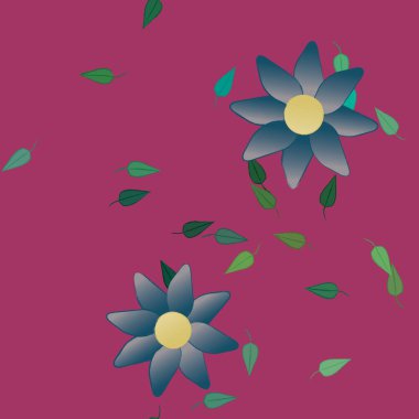 Çiçek yaprakları, çiçekler duvar kağıtları, vektör illüstrasyonları..