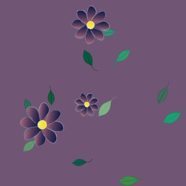 Botanik çiçekler arka plan, vektör illüstrasyonu