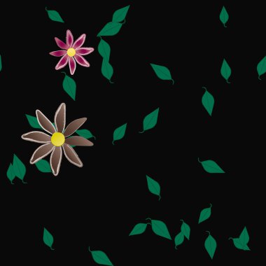 Botanik çiçekler arka plan, vektör illüstrasyonu