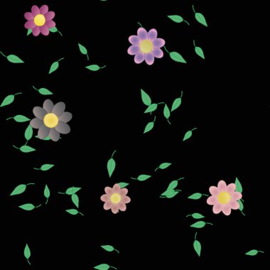 Çiçekli renkli çiçek arkaplanı, vektör illüstrasyonu