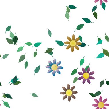 Botanik çiçekler arka plan, vektör illüstrasyonu