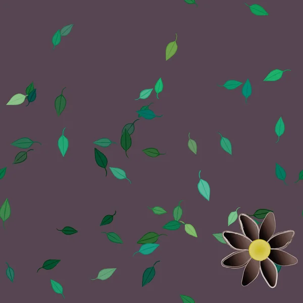 Follaje Flores Flores Florecen Fondo Pantalla Vector Ilustración — Vector de stock