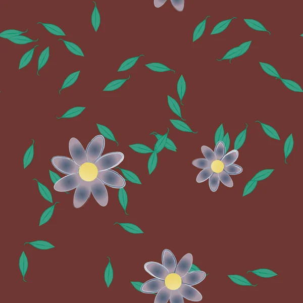 Feuillage Fleuri Papier Peint Fleuri Fleurs Illustration Vectorielle — Image vectorielle