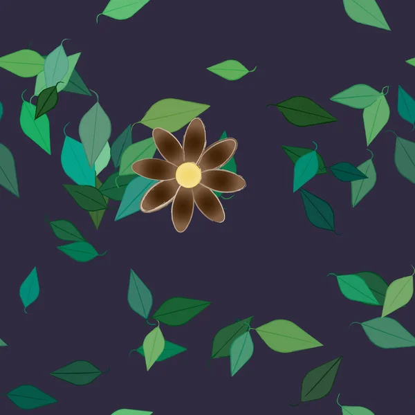 Follaje Flores Flores Florecen Fondo Pantalla Vector Ilustración — Archivo Imágenes Vectoriales