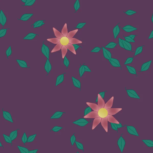 Feuillage Fleuri Papier Peint Fleuri Fleurs Illustration Vectorielle — Image vectorielle