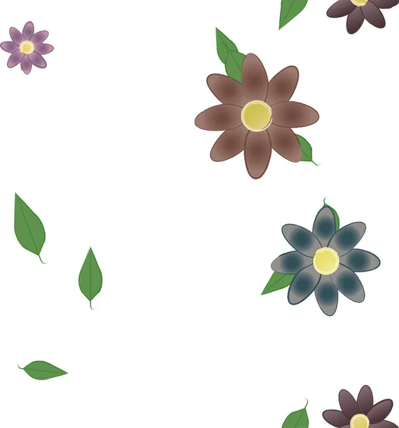 Seamless Blossom Foliage Background Flowers Bloom Wallpaper Vector Illustration — Stock Vector