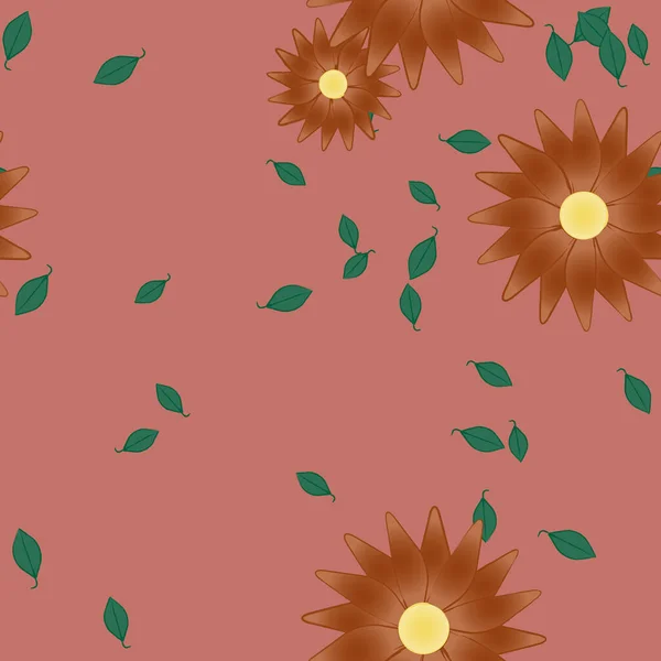 Flores Botánicas Fondo Ilustración Vectorial — Archivo Imágenes Vectoriales