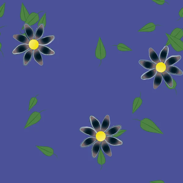 Bloesem Gebladerte Bloemen Bloei Behang Vector Illustratie — Stockvector