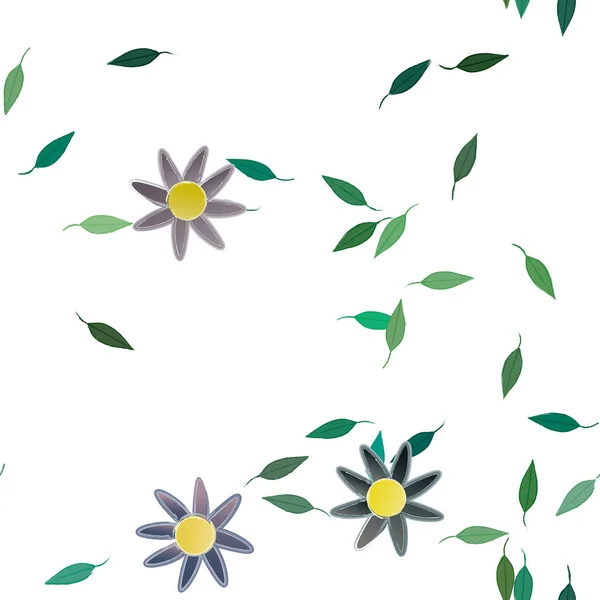 Квітуче Листя Квіти Розквітають Шпалери Векторні Ілюстрації — стоковий вектор