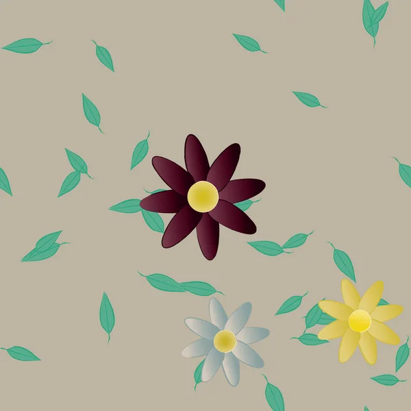 Flores Botánicas Fondo Ilustración Vectorial — Archivo Imágenes Vectoriales