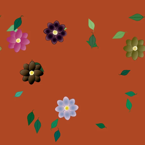 Botanische Blumen Blühen Tapete Vektorillustration — Stockvektor
