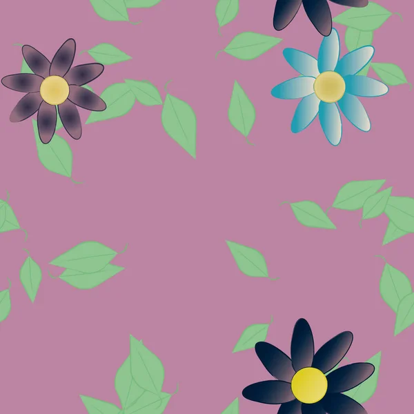 Follaje Flores Flores Florecen Fondo Pantalla Vector Ilustración — Archivo Imágenes Vectoriales