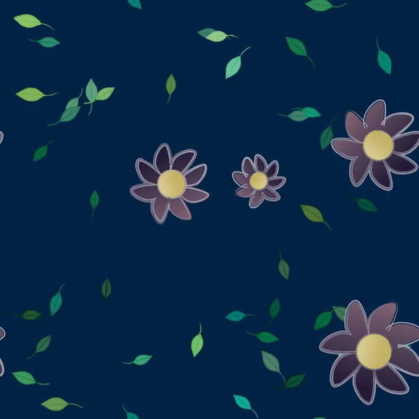 Fundo Floral Colorido Com Flores Ilustração Vetorial — Vetor de Stock