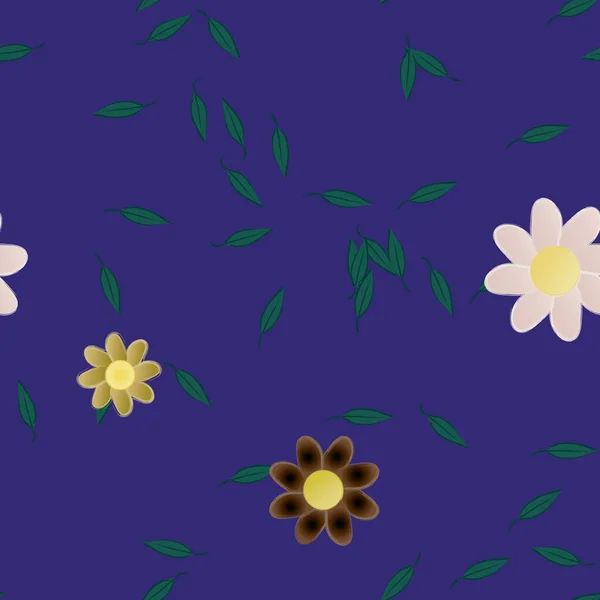 Flores Botánicas Fondo Ilustración Vectorial — Vector de stock