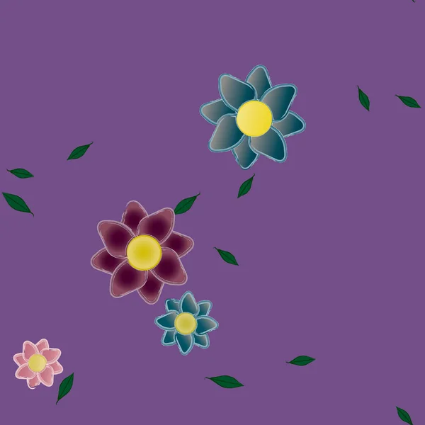 Fleurs Fleur Papier Peint Feuille Fleur Illustration Vectorielle — Image vectorielle