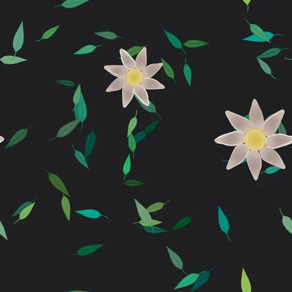 Flores Botánicas Fondo Ilustración Vectorial — Vector de stock