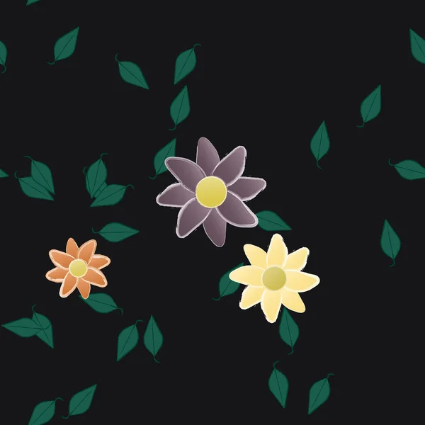 나뭇잎 꽃무늬 — 스톡 벡터