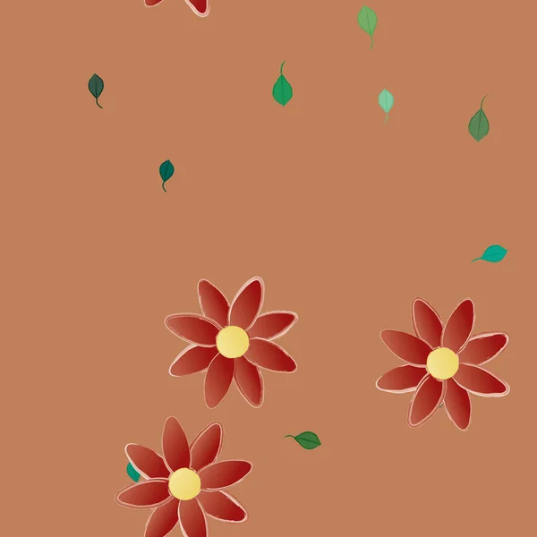 Цветы Цветут Обои Цветущая Листва Векторная Иллюстрация — стоковый вектор