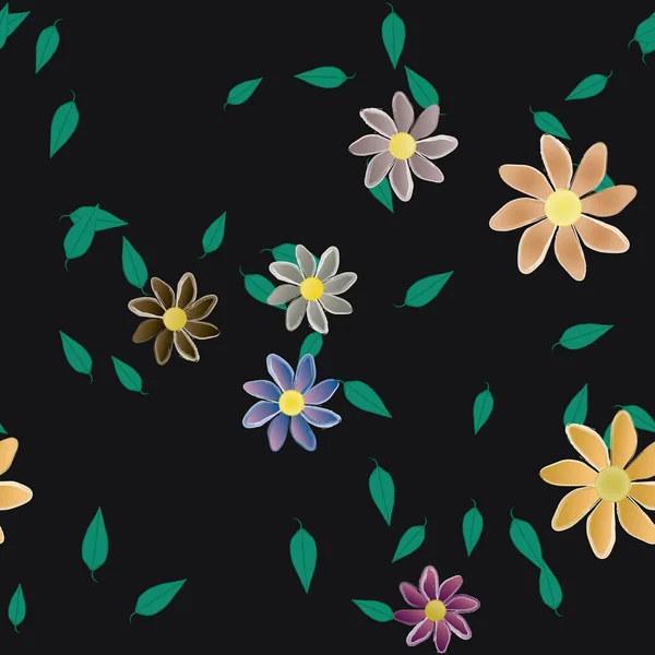 Fundo Floral Colorido Flores Ilustração Vetorial —  Vetores de Stock