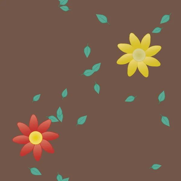 シームレスな花の葉の背景 花の壁紙 ベクトルイラスト — ストックベクタ