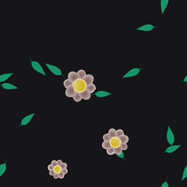 Follaje Flores Flores Florecen Fondo Pantalla Vector Ilustración — Archivo Imágenes Vectoriales