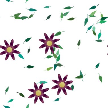 Botanik çiçekler arka plan, vektör illüstrasyonu