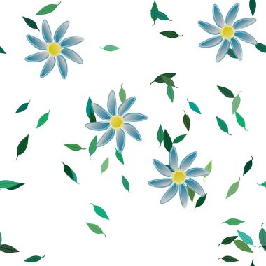 Botanik çiçekler duvar kağıdı açar, vektör illüstrasyonu