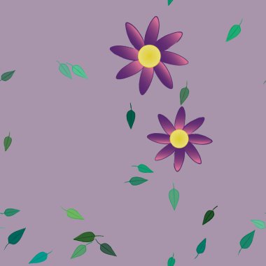 Çiçekli renkli çiçek arkaplanı, vektör illüstrasyonu