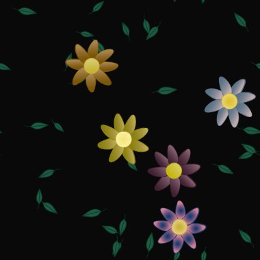 Çiçek yaprakları, çiçekler duvar kağıtları, vektör illüstrasyonları..