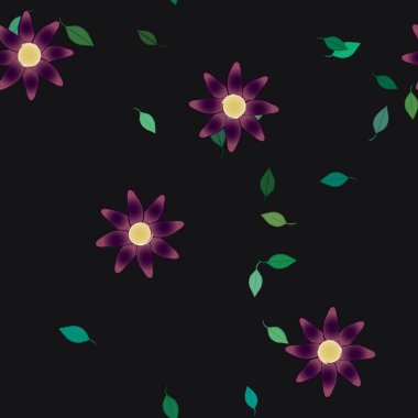 Botanik çiçekler arka plan, vektör illüstrasyonu