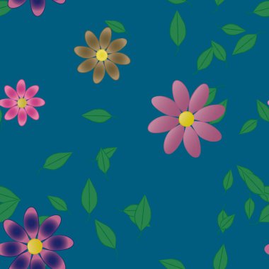 Çiçek yaprakları, çiçekler duvar kağıtları, vektör illüstrasyonları..