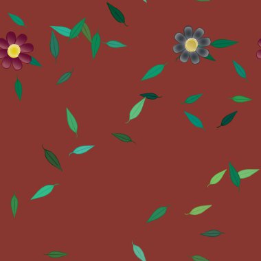Çiçek yaprakları, çiçekler duvar kağıtları, vektör illüstrasyonları.