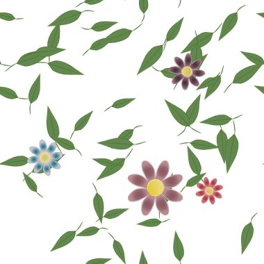 Çiçek yaprakları, çiçekler duvar kağıtları, vektör illüstrasyonları..