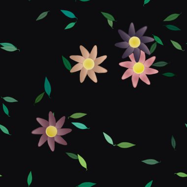 Çiçekli renkli çiçek arkaplanı, vektör illüstrasyonu