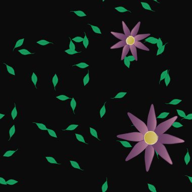 Botanik çiçekler arka plan, vektör illüstrasyonu