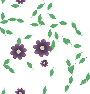 Çiçekler çiçek açan duvar kağıtları, çiçek açan yapraklar, vektör illüstrasyonu