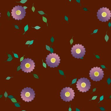 Çiçek yaprakları, çiçekler duvar kağıtları, vektör illüstrasyonları..