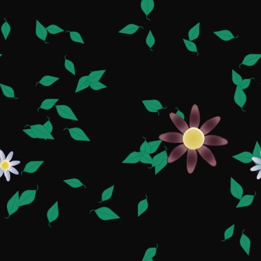 Çiçek yaprakları, çiçekler duvar kağıtları, vektör illüstrasyonları..