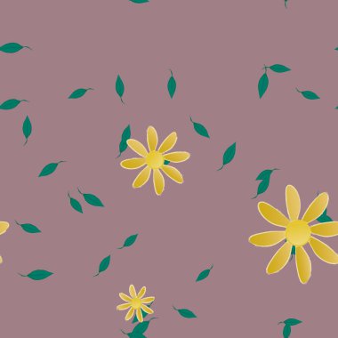 Botanik çiçekler arka plan, vektör illüstrasyonu